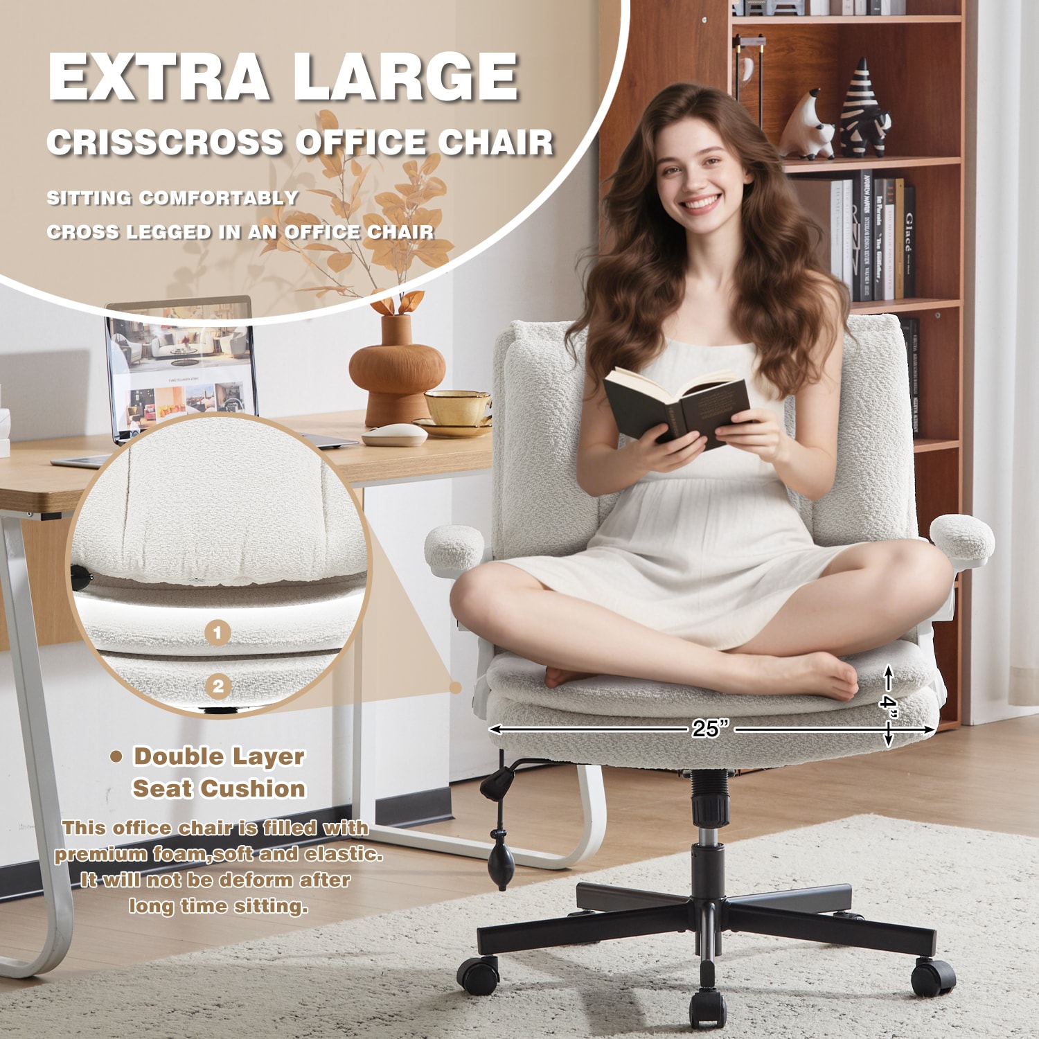 Ergonomic Office Chair With Airbag Lumbar Support And Flip Armrests_voghion.com